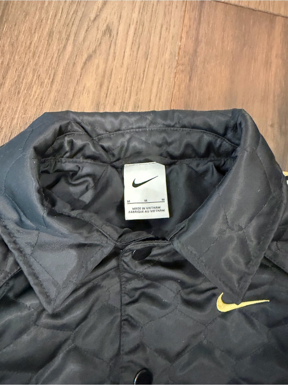 Nike Team Sports Women's Quilted Bomber Jacket - Black/Yellow - Size Medium - Picture 3 of 7